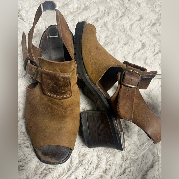 Made in Italy Distressed Leather Sandal Boot Western Boho Vintage 
Size 8 - Picture 3 of 7